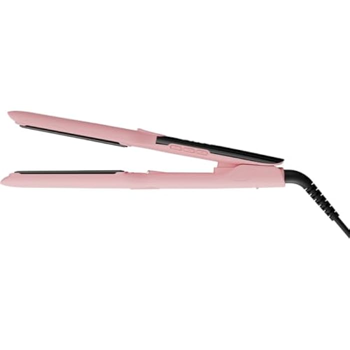 CH&BE Professional Ceramic Hair Straightener, Pink, LCD Display, Adjustable Temperature Up to 500°F, Wide Plates, Dual Voltage, Auto Shut-off - Image 3
